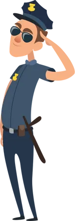 Police Officer giving solute  Illustration