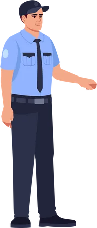 Police Officer In Uniform Illustration