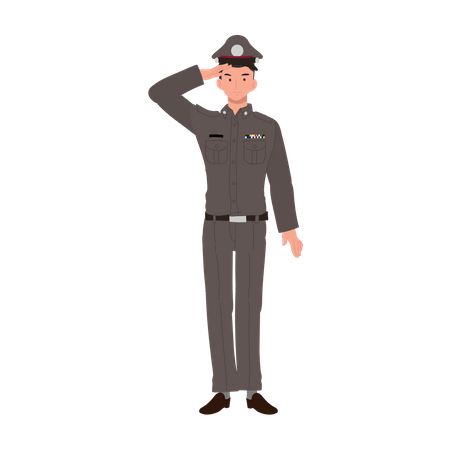 Police officer is protecting citizens  Illustration