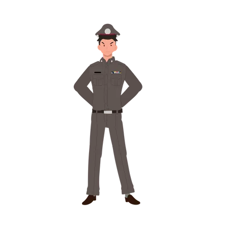 Police Officer Is Protecting Our Government Laws イラスト