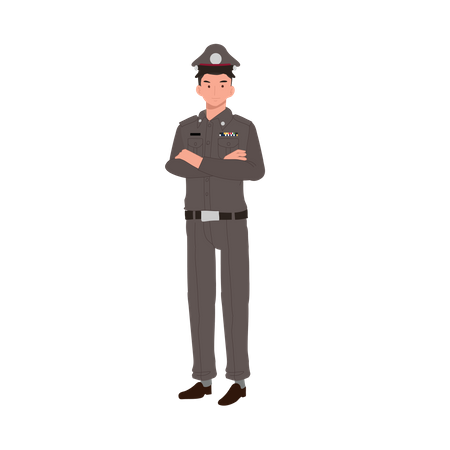 Police officer is protecting our government laws  イラスト