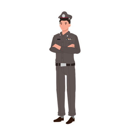 Police officer is protecting our government laws  Illustration
