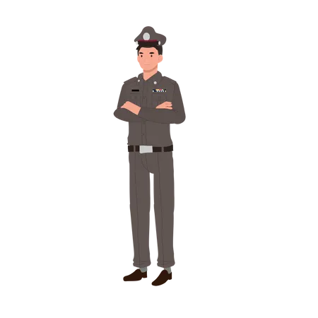Police officer is protecting our government laws  Illustration