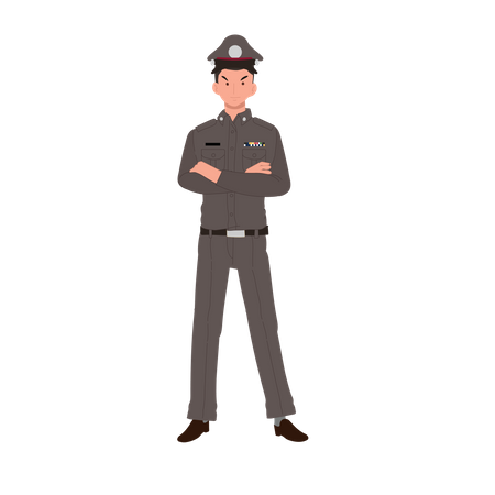 Police officer is protecting our government laws  イラスト