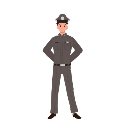 Police officer is protecting our government laws  Illustration