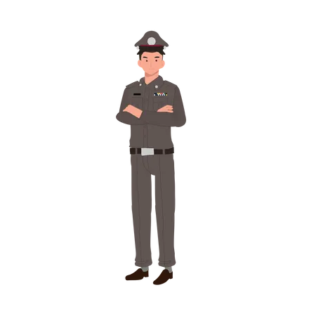 Police officer is protecting our government laws  Illustration