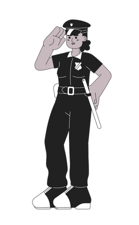 Police officer woman saluting  Illustration