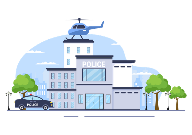 Police Station Illustration