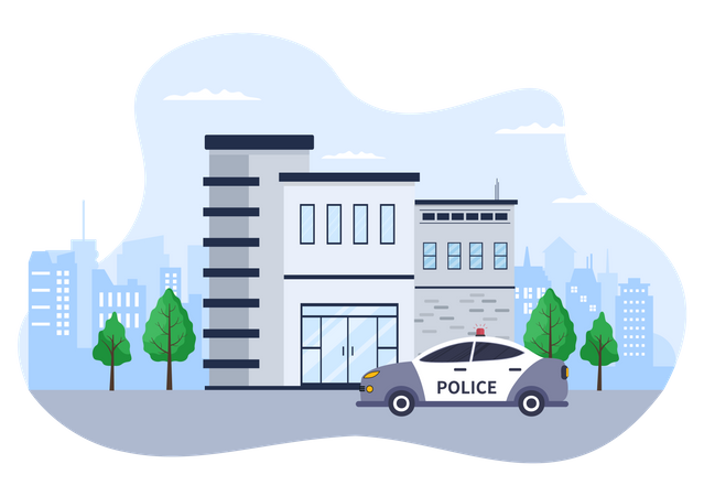 Police Station Department Illustration