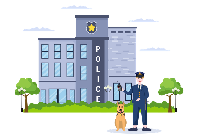 Police Station Department Illustration