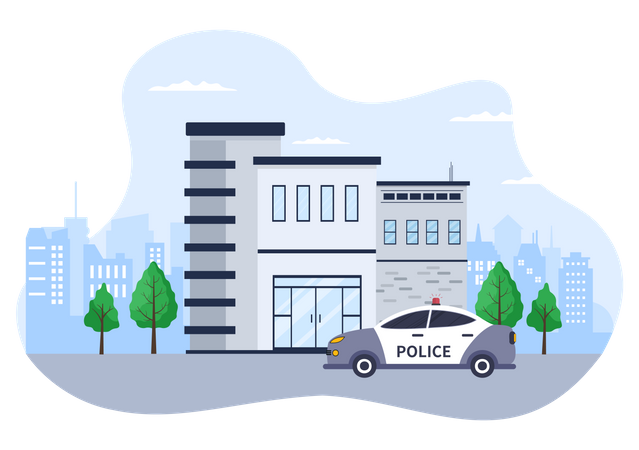 Police Station Department  Illustration