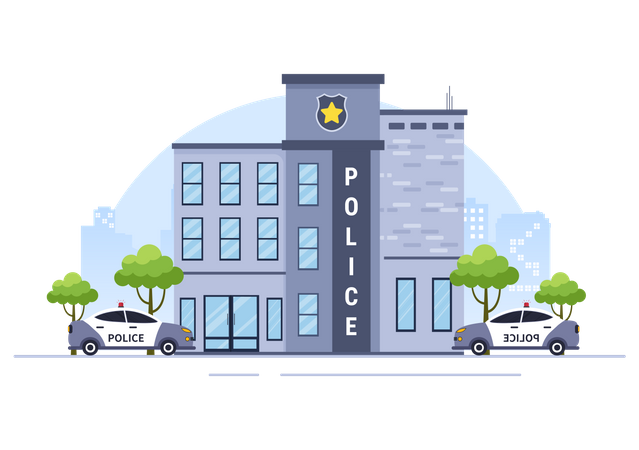 Police Station  Illustration