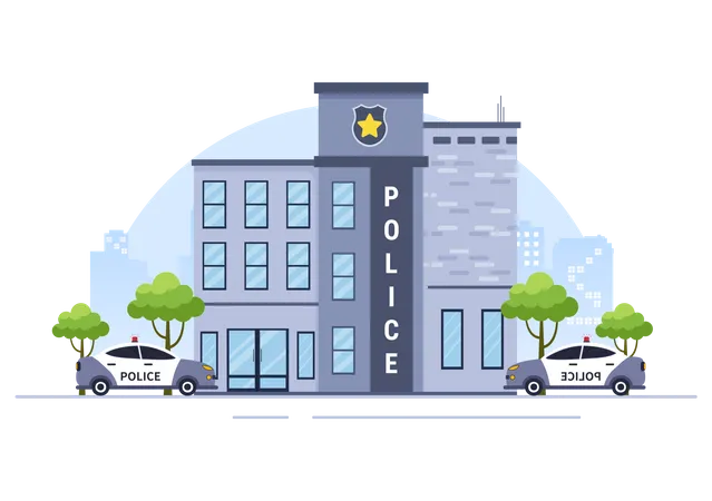 Police Station  Illustration