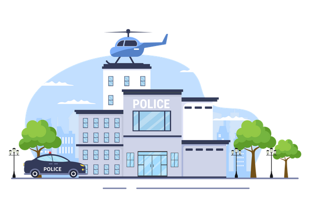 Police Station  Illustration