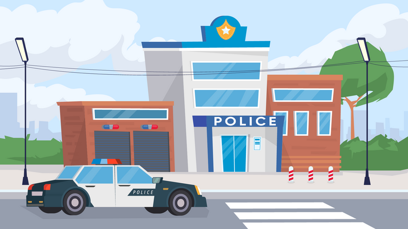 Police Station  Illustration