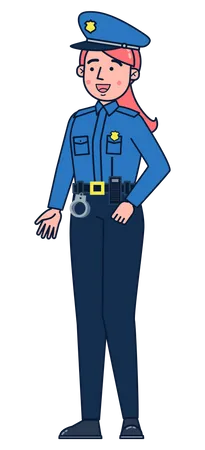 Police woman  Illustration