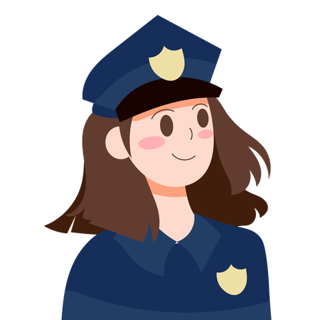 Police woman in uniform  Illustration