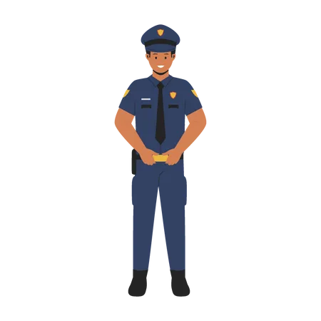 Policeman Character Flat Design Illustration
