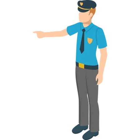 Policeman giving order Illustration