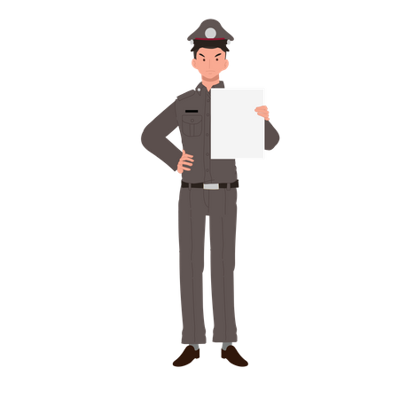 Policeman is charging fine for traffic violation  イラスト