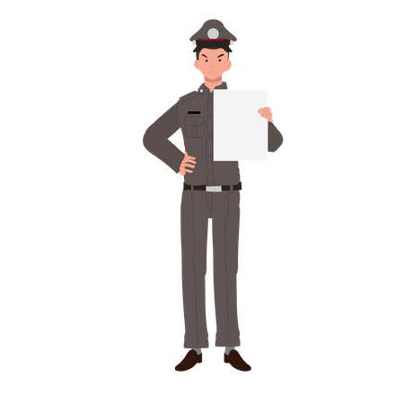 Policeman is charging fine for traffic violation  Illustration