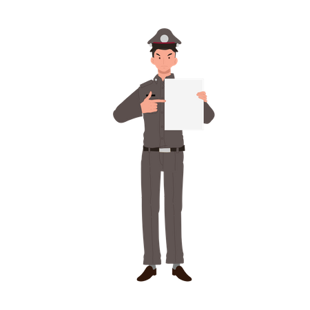 Policeman is charging fine for traffic violation  Illustration