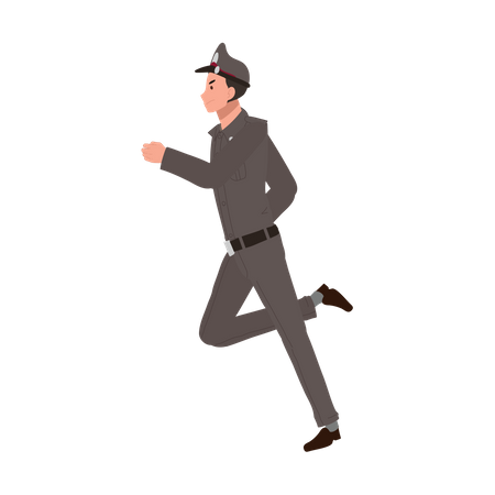 Policeman is trying to catch thief  Illustration
