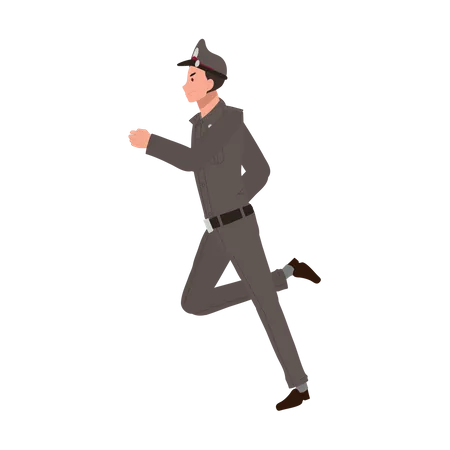 Policeman is trying to catch thief  Illustration