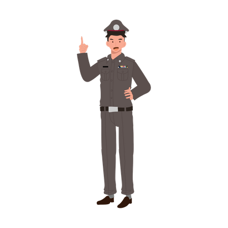 Policeman offering guidance to traffic  Illustration