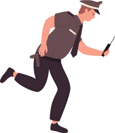 Policeman running  Illustration