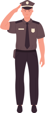 Policeman saluting  Illustration