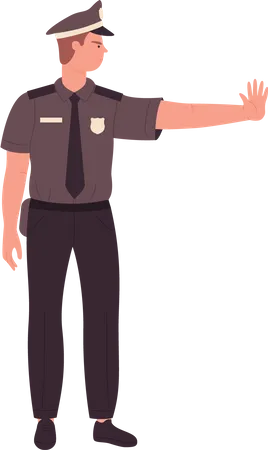 Policeman showing stop sign  Illustration
