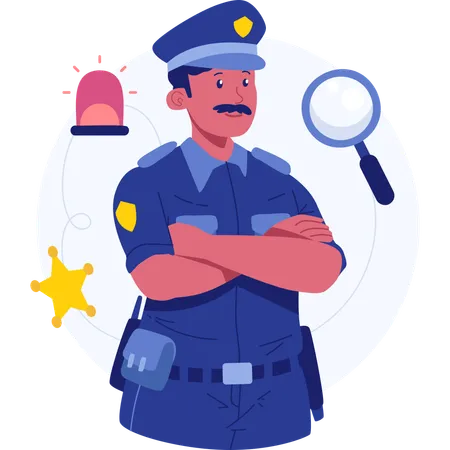 Policeman standing  Illustration