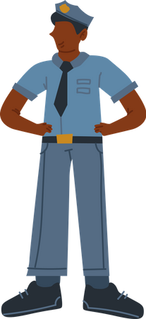 Policeman standing confidently Illustration