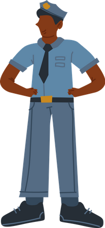 Policeman standing confidently  Illustration