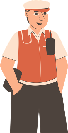 Policeman standing confidently in police uniform  Illustration