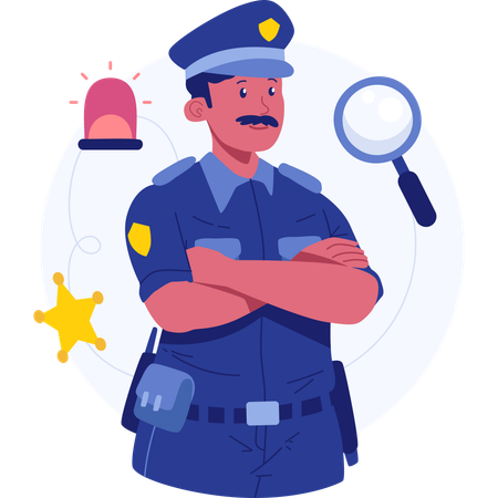 Policeman standing  Illustration