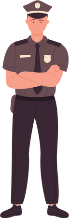 Policeman with folded hands  Illustration