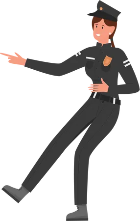 Policewoman showing right side  Illustration