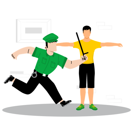 Policial correndo  Ilustração