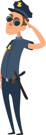 Policial dando solução  Ilustração