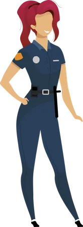 Policial feminina  Ilustração