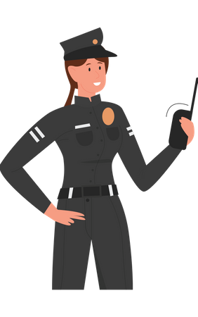 Policial feminina  Ilustração