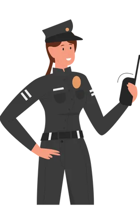 Policial feminina  Ilustração