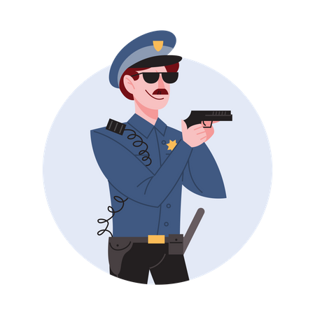 Policial masculino  Ilustração