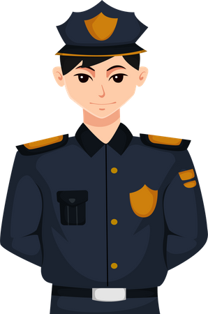 Policial masculino  Ilustração