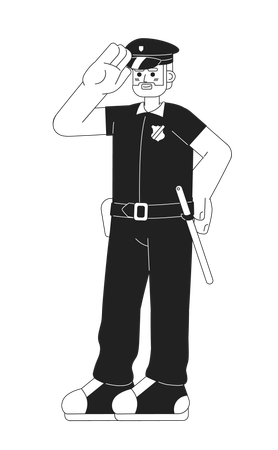 Policial masculino sorrindo  Ilustração