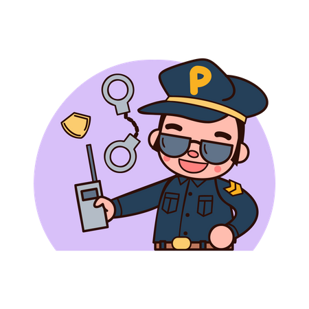 Policial masculino  Ilustração