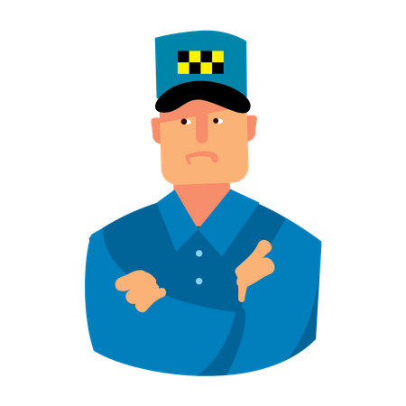 Policial masculino  Ilustração