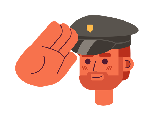 Policier caucasien saluant  Illustration